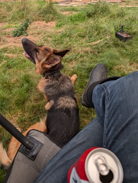 Sitting down by the camp