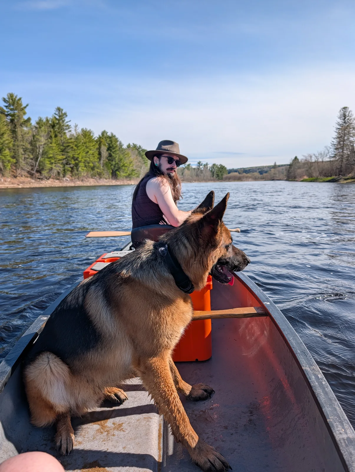 Archer taking his first canoe trip!